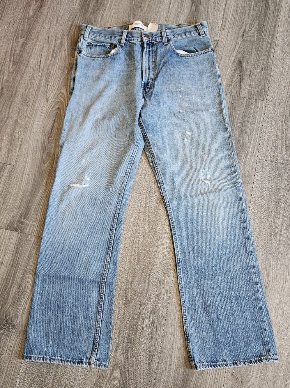 Men's Gap Light Blue Distressed Boot Fit Jeans 36×32